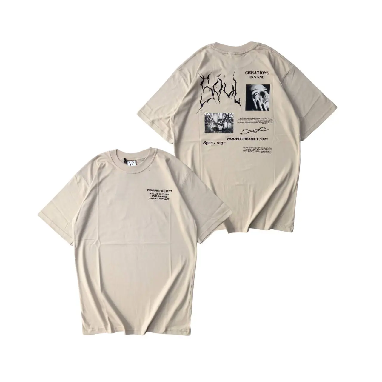 Woopie Project Kaos Distro Pria Wanita Premium Atasan Oblong Unisex Katun Combed Lembut Adem Motif Sablon Plastisol Skena Style Tshirt Santai Keren Kekinian Baju Viral Cewek Cowok Bandung Hitam