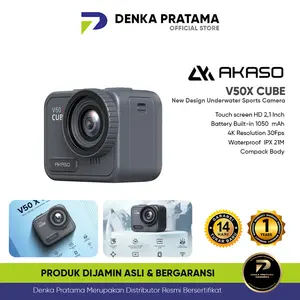 AKASO V50 X CUBE Kamera Action Camera 4K 30FPS Wifi Waterproof 21 Meter With Remote