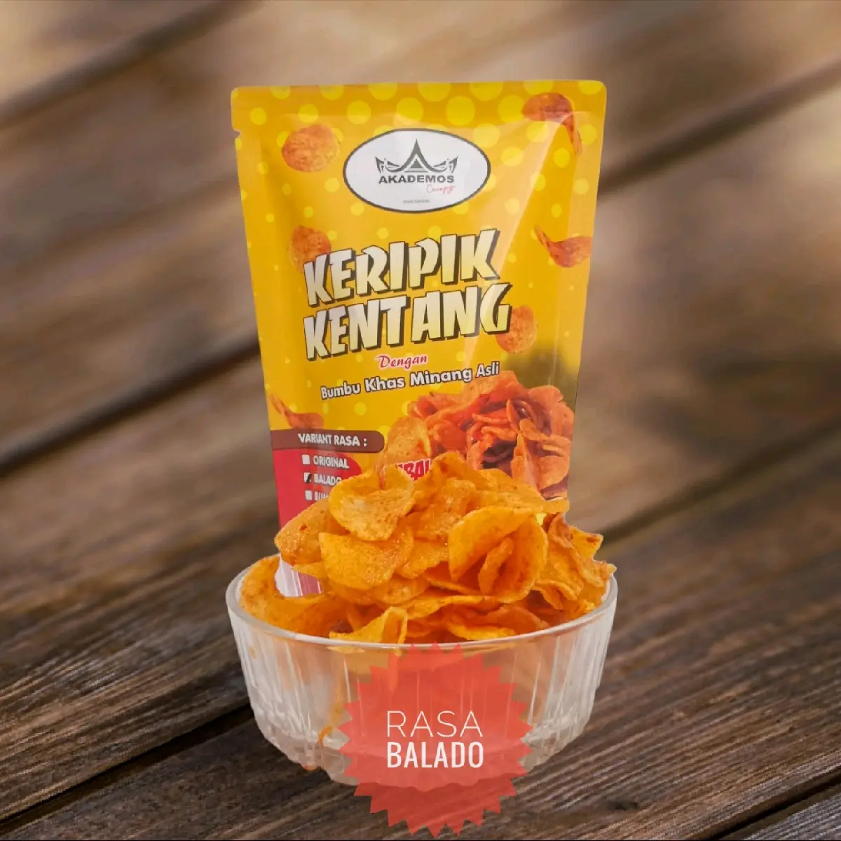 Kerupuk Keripik Kentang Rasa Balado 120gr