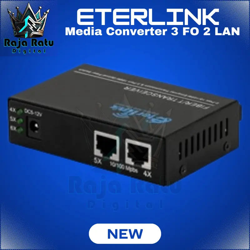 Eterlink 3 FO 2 LAN Ethernet Fiber 2 RJ45 3SC Optik Media Converter Single Mode 3