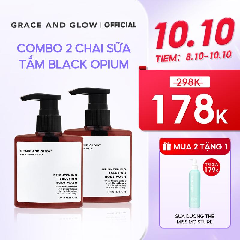 [MUA 2 TẶNG 1] Combo sữa tắm nước hoa Grace and Glow Body Wash Women Dưỡng Body Collagen