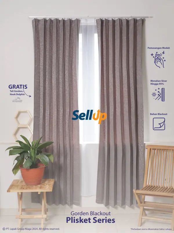 Gorden Plisket Minimalis Blackout Model Cantolan Kawat S Free Tali Ikat