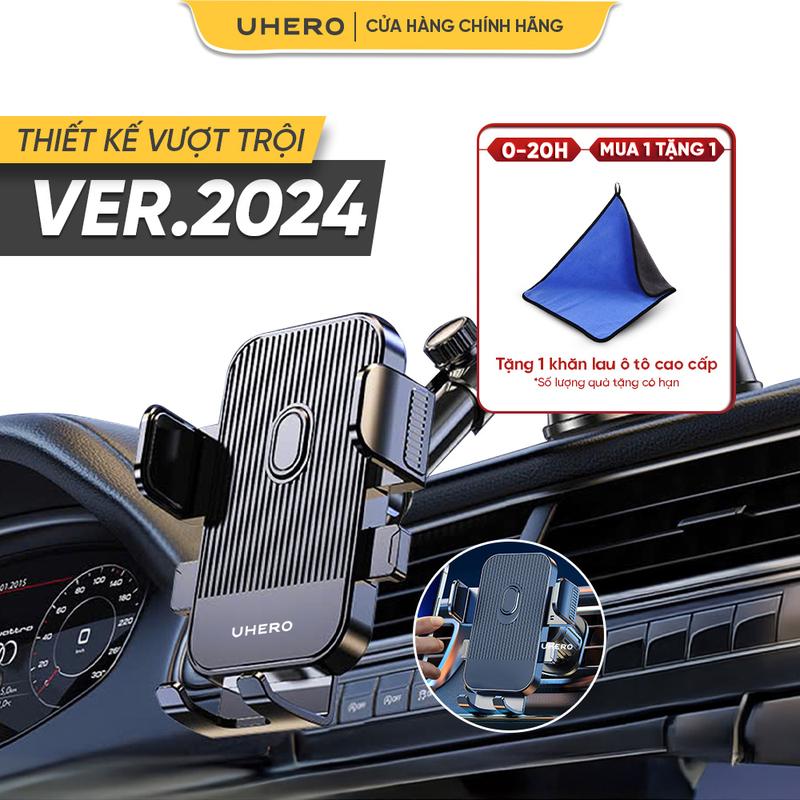 [TẶNG KHĂN] UHero Giá đỡ điện thoại ô tô Superior gắn taplo, kính chắn nắng, cửa gió điều hòa xoay 360 độ nhỏ gọn tiện lợi phiên bản nâng cấp 2024 Phụ Tùng