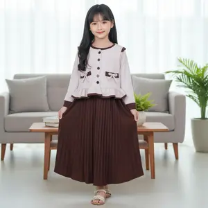 SAFA FASHION - LANGSUNG KIRIM Nazia Dress Anak Perempuan Model Cardigan Pita dan Dress Plisket Terlaris / Fashion Anak Oneset Elegant dan Modis Terbaru