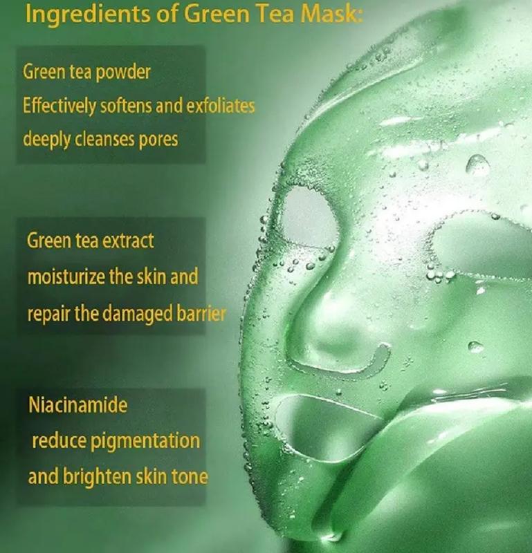 Green tea Mask Cleansing  Clay Stick Masker Wajah Untuk Kulit Berjerawat Kotoran skincare menghilangkan Teh Melembutkan Berminyak Komedo 5