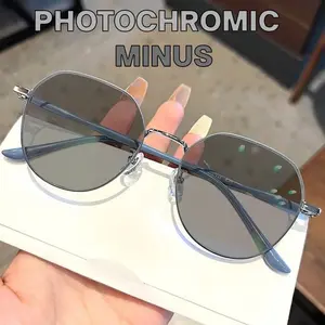 Kacamata Photocromic Minus Fashion Korea Retro Anti Blue Light anti Radiasi Model Cat Eye 07FM