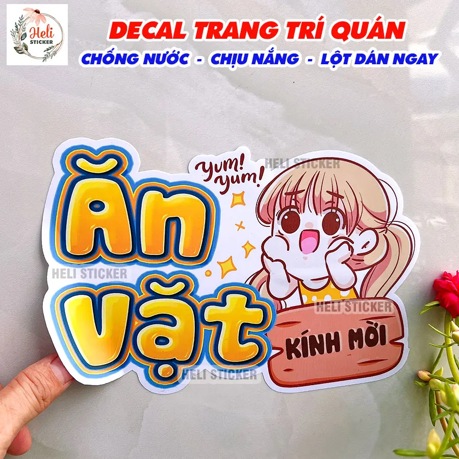 Decal Trang Trí Quán ĂN VẶT - Hình Dán Decor Quán Trà Sữa, Cà Phê, Sinh ...