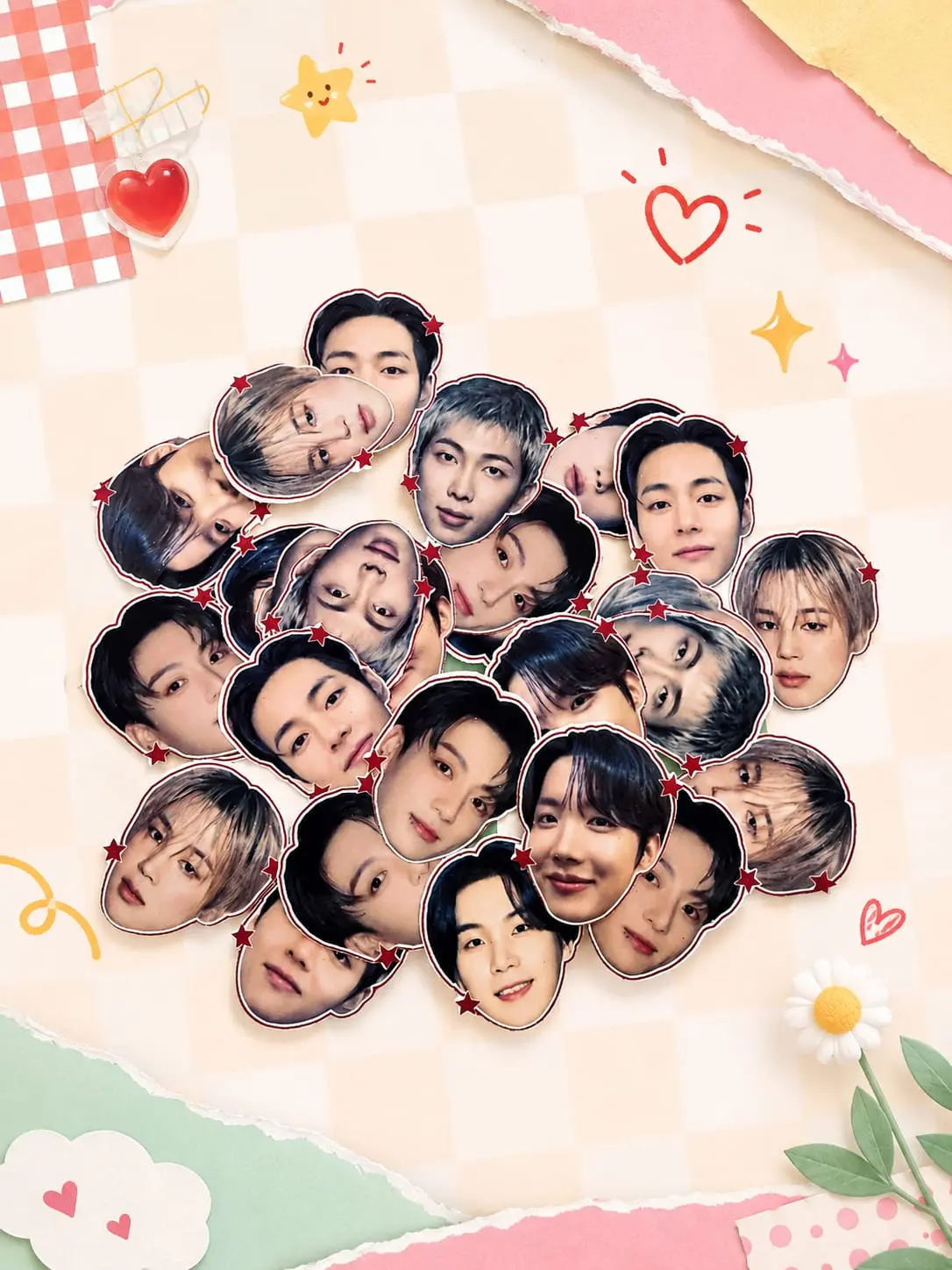 1 Set isi 25 Pcs Sticker Vinyl Premium - Headshot BTS