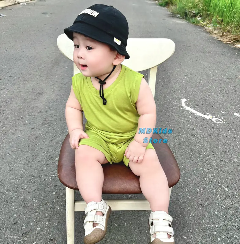 Bộ ba lỗ thun lạnh cho bé trai,bé gái từ 5kg-15kg 7