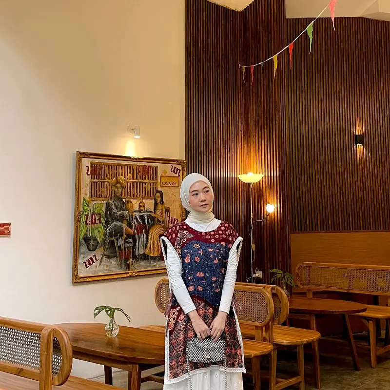 Nonita Vest Rompi Batik Modern Wanita Kerja Model Terbaru Atasan 4