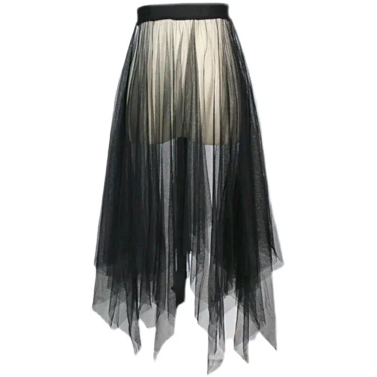 Rok Tutu Zigzag Kain Soft Tile Transparan - All Size Fit to XL - Bawahan, Midi