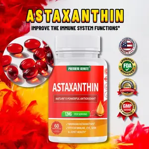 Astaxanthin 12mg Suplemen Vitamin Antioksidan Kecantikan Anti Penuaan Meningkatkan kesehatan sendi dan mata 60 kapsul