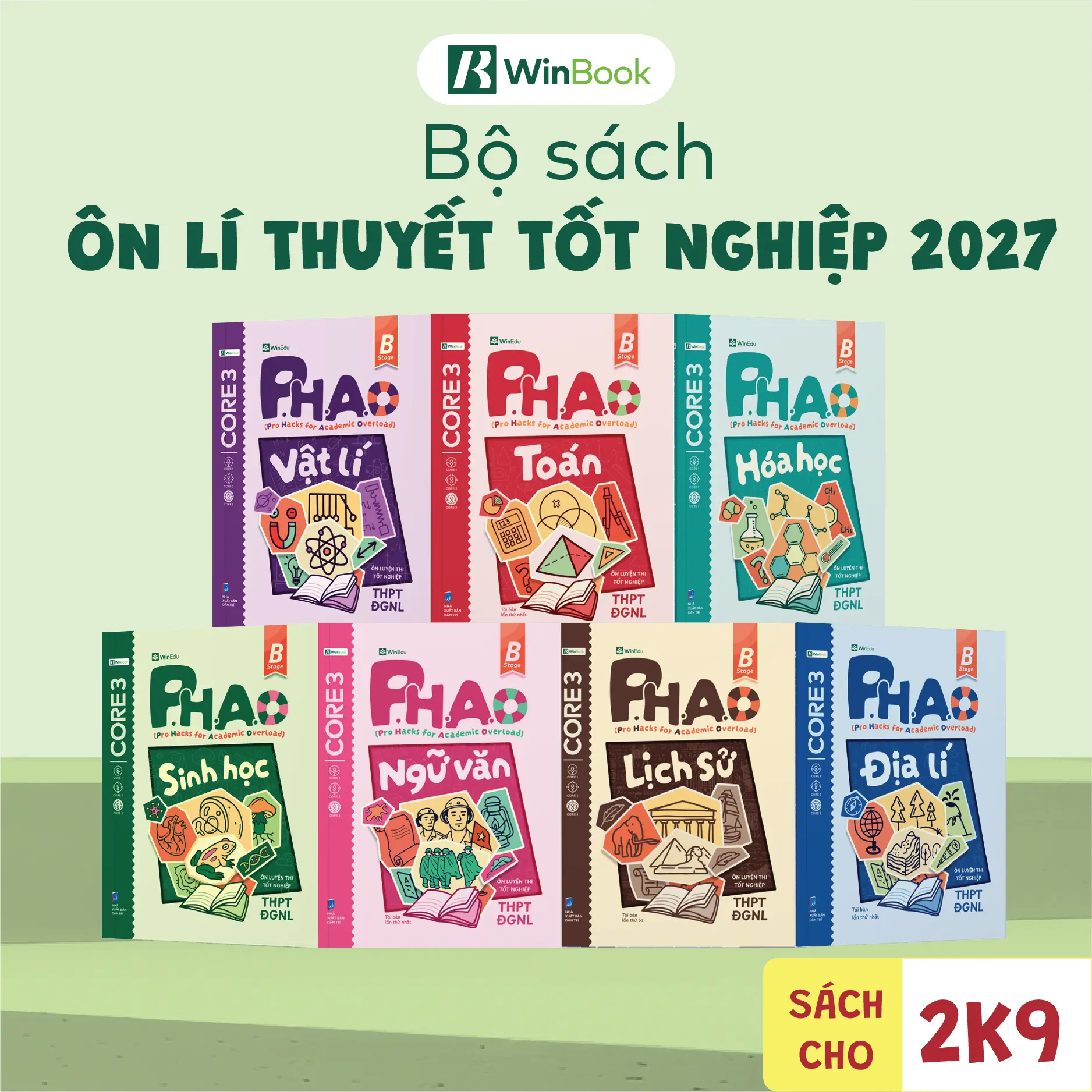 Bộ sách P.H.A.O (Pro Hacks for Academic Overload) ôn lí thuyết tốt nghiệp THPT | WinBook
