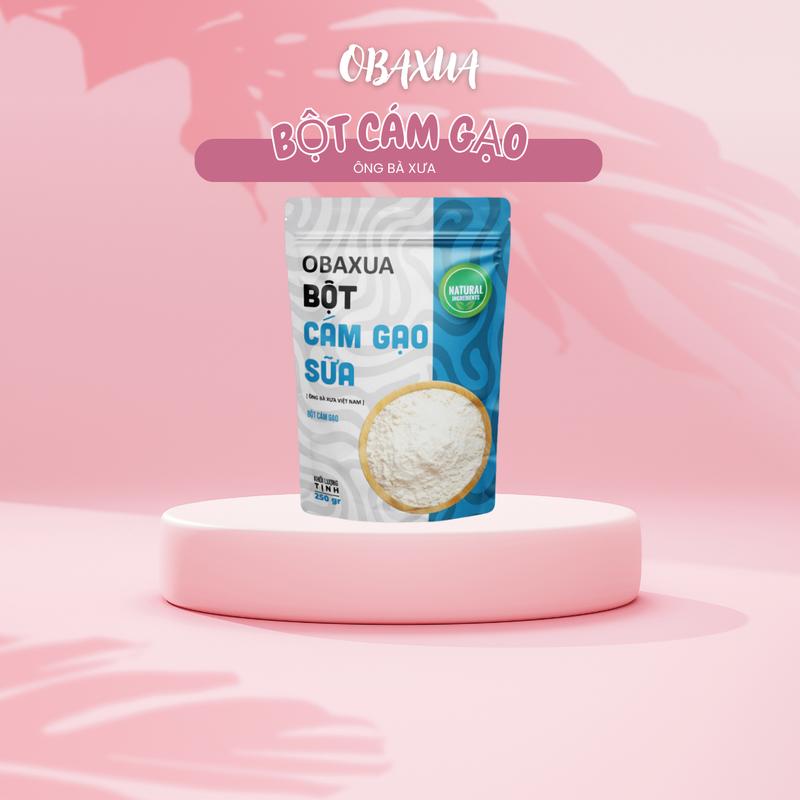  Obaxua - Bột Cám Gạo Sữa 250Gr Thiên Nhiên Dùng Ngoài Da Hỗ Trợ Chăm Sóc Làm Sạch Da Mặt Natural 