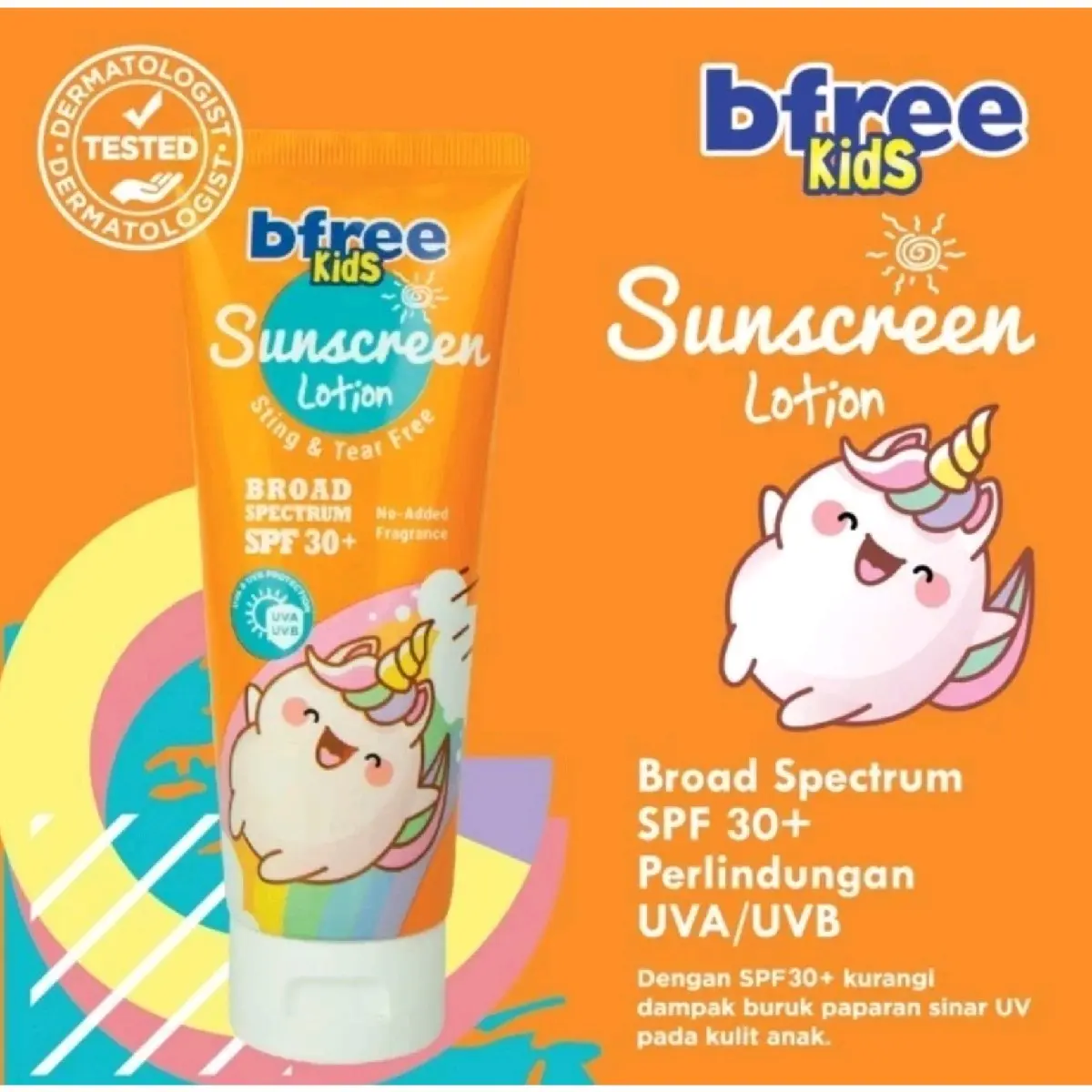BFREE KIDS SUNSCREEN LOTION ANAK STING & TEAR FREE SPF 30+ Wajah Facial