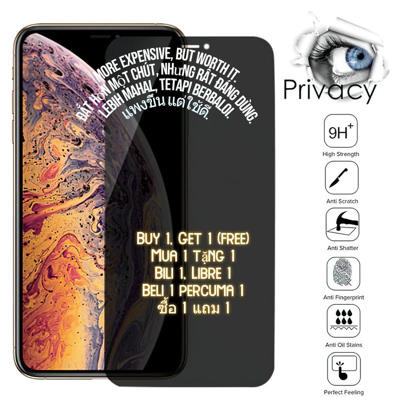 Bảo Vệ Màn Hình Chống Gián Mạng, Chất Lượng Cao, Thích Hợp Cho iPhone 16, 15, 14, 13, 12, 11 Pro Max, XS MAX, XR, 7, 8, 6, 6S PLUS, 14Plus, Phim Riêng Tư, Kính Cường Lực Phụ Kiện