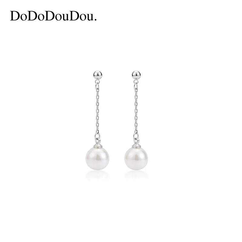 Celebrity style classic imitation pearl earrings with versatile commuting style, fashionable and luxurious earrings