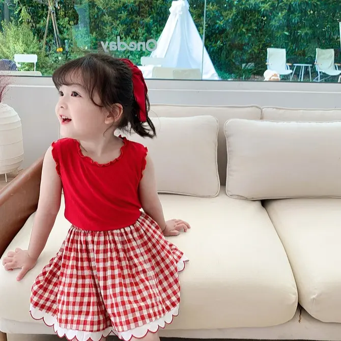 ByKiddos - Baju Anak Perempuan Crop Top Lokal Tanpa Lengan / Atasan Leher Turtleneck Anak Perempuan / Gaya Korean 8
