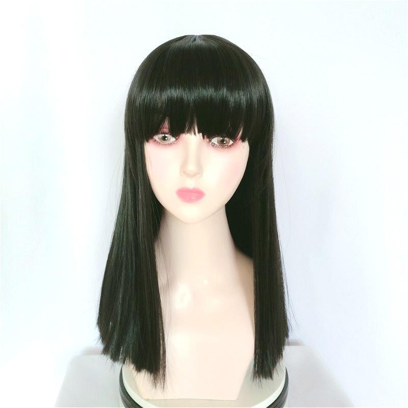 Product Introduction of Wig Women's Medium Length Straight Hair with One Cut 12