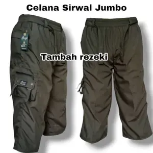 Celana Sirwal Cargo Muslim Pria Dewasa Bahan Katun Sogo Kantong Cargo Ring/Celana Pangsi Premium Premium Kantong Cargo Ring