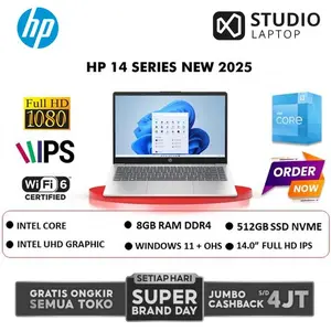 LAPTOP HP 14S INTEL CORE I7 1255 I5 1235 I3 1215 RAM 16GB 1TB 512GB 256GB SSD W11+OHS 14.0FHD - LAPTOP ULTRABOOK NOTEBOOK HP 14 INTEL CELERON N4500