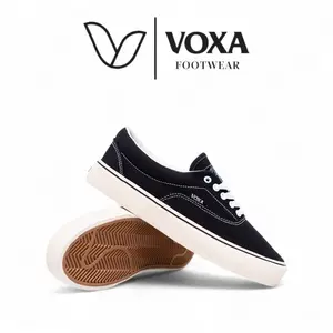 Voxa - Classic New Era Black White Sepatu Sneakers Unisex FREE KAOS KAKI + DOUBLE BOX