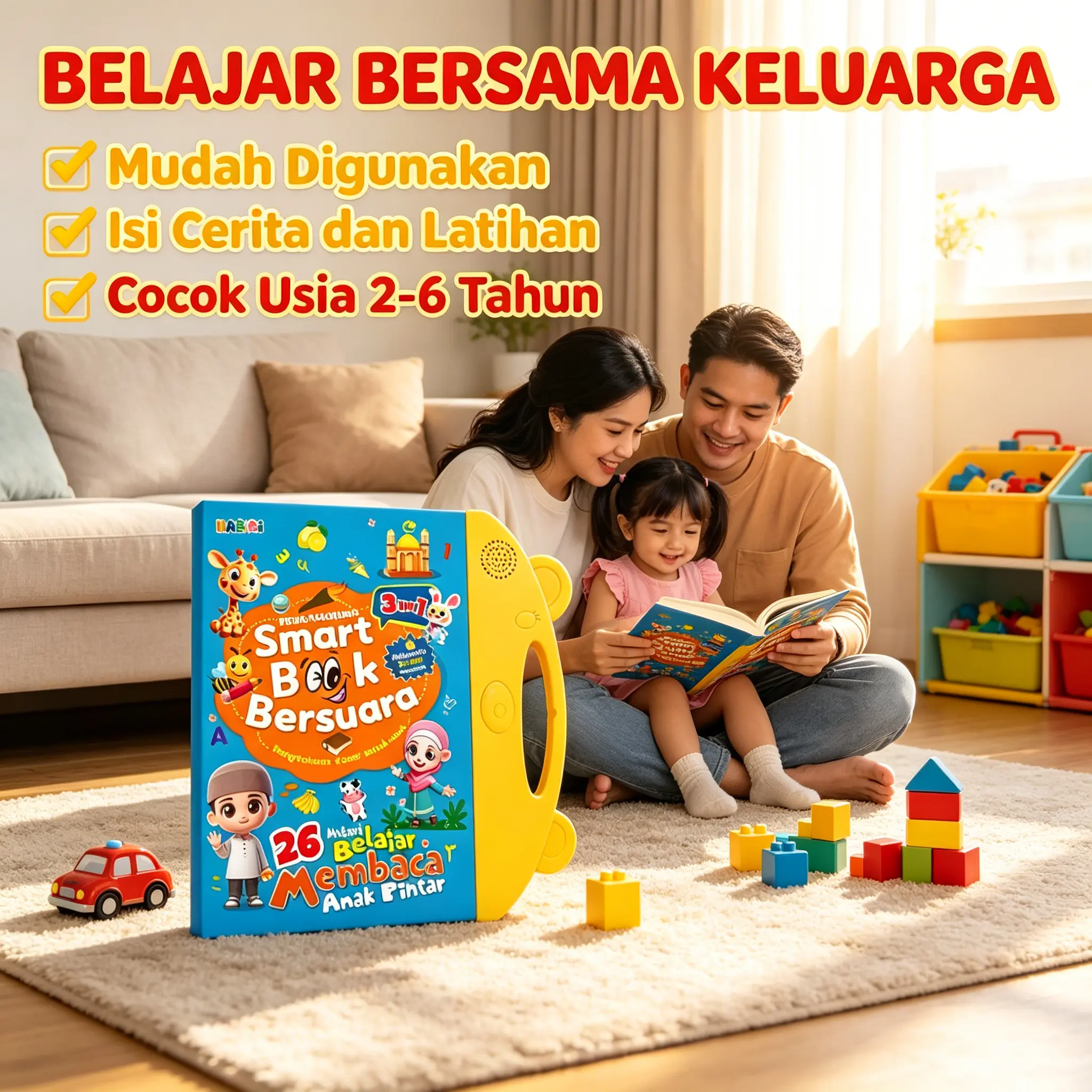 Buku Membaca Bersuara 3 Bahasa Portable Bisa Dibawa Perjalanan Luar Kota Fitur Audio Respon Cepat Tanpa Suara Berisik Konten Pengenalan Alfabet Angka Hewan Untuk Anak Usia 2 Sampai 6 Tahun Optimalisasi Perkembangan Bahasa Golden Age COD