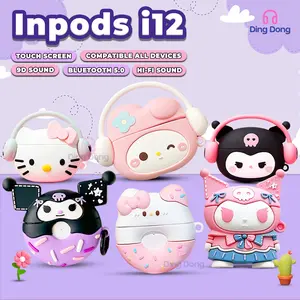 [DingDong] COD Headset Bluetooth i12 Inpods 12 Dengan Case Kartun 3D Karakter True Wireless Stereo HIFI Earbud Earphone Ponsel