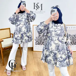 Tunik Jumbo  Rempel ld 130 Terbaru dan Kekinian Atasan Wanita Rayon Vintage Busui Motif Anaya By Kamalin