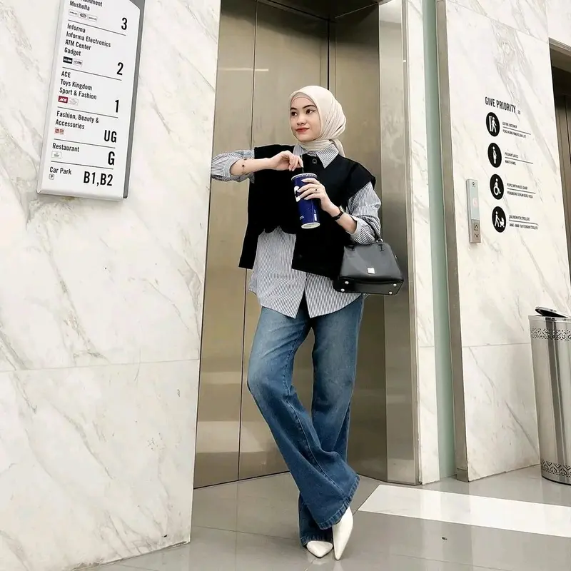 Vest Wanita Semi Wool Premium - Stylish untuk Hijab & Non-Hijab Basic Outer 2