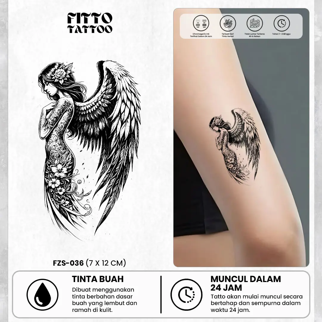 tato temporer premium KECIL tattoo fruit ink semi permanen tatto sayap angel Fitto tatto Temporary