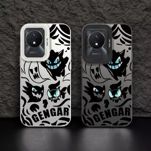Casing hp  VIVOY02(4G)/Y02T(4G)/Y02A/Y11 Shell perak berwarna case Pok é mon gengar Hantu Hitam Corak kartun penjualan panas Kasus telepon pria