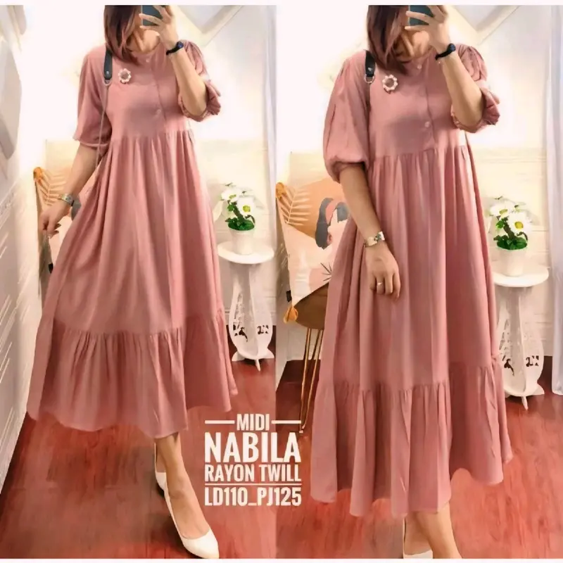 Vola - Dress Nagita Soft Rayon Premium Wanita Bumil Busui 0