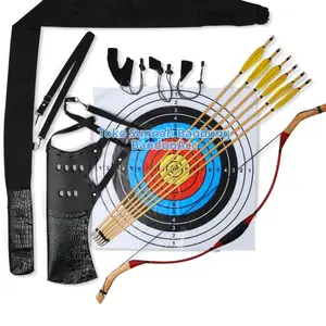 Paket Panahan Wanita Dewasa-Pria Dewasa Pemula Standard dengan Busur Model Turkisy dan Anak Panah Kayu Ramin Vanes Entok - Outdoor