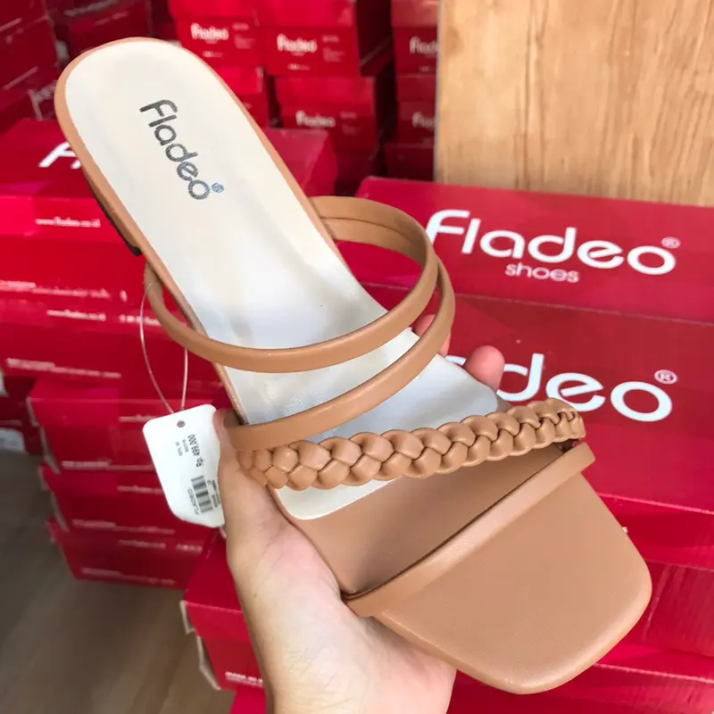 Sandal Heels Wanita Fladeo KP Hak 3cm Variasi Kepang Simpel Cantik 3