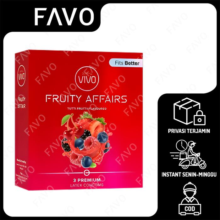 Gambar Kondom Vivo Fruitty Affair isi 3 Pcs - Kondom Rasa Buah dari FAVO Official Store Kota Administrasi Jakarta Selatan Tokopedia