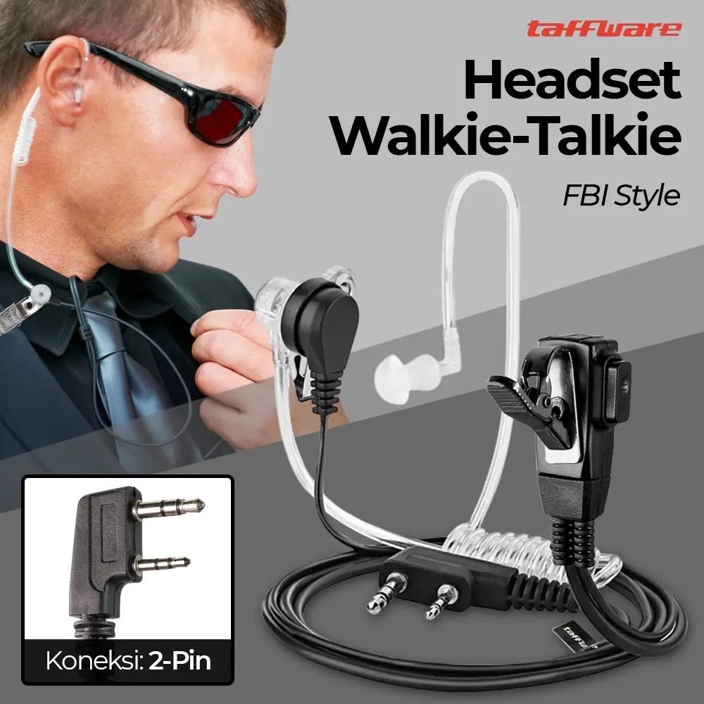 Headset Earphone Walkie Talkie FBI Style Air Duct Paspampres Polisi Detektif Militer
