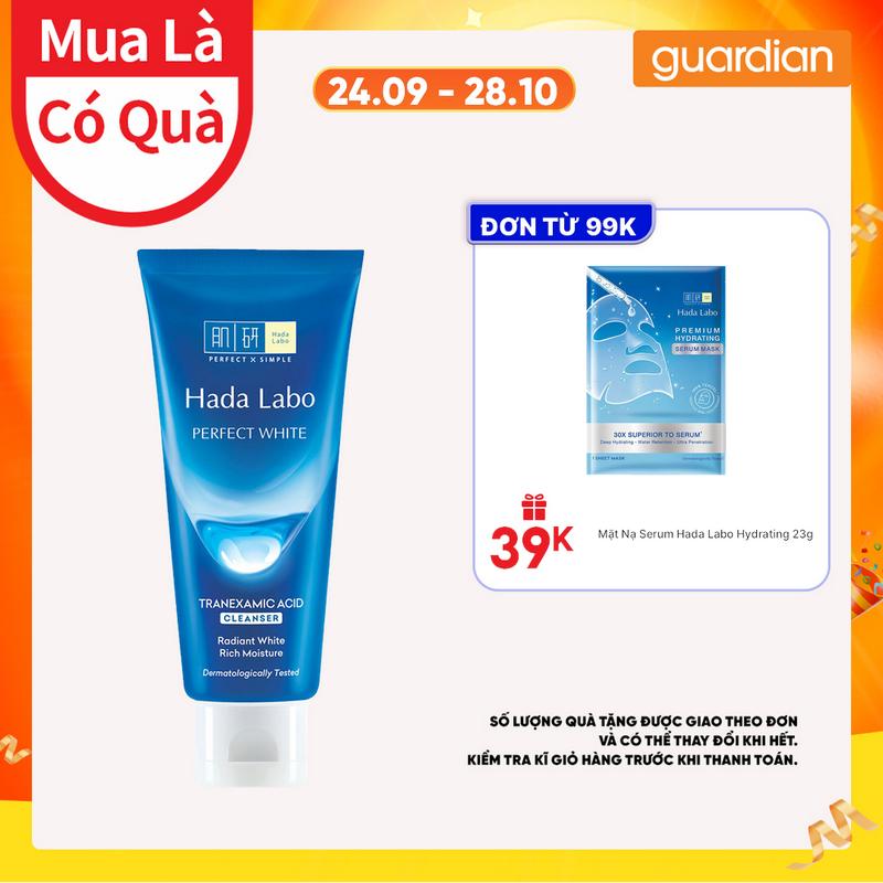 Kem Rửa Mặt Hada Labo Hỗ Trợ Dưỡng Sáng Perfect White Cleanser 80g