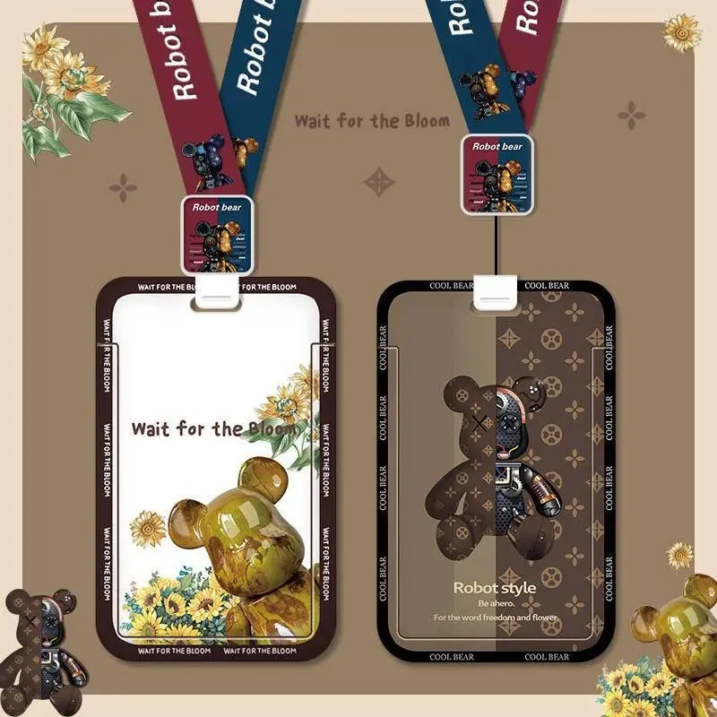 Mechanical Bear Apartment Card Case Bus Campus Student School Card Work Card Ins Factory Brand Listed Staff Niche Tide Brand