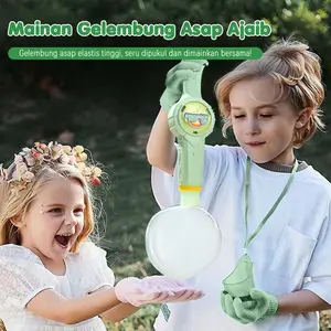 Mesin Gelembung Asap Bubble Smoke Ajaib Lampu+SuaraAsap Aman dari Minyak Nabati Aman untuk Anak Hadiah untuk Anak