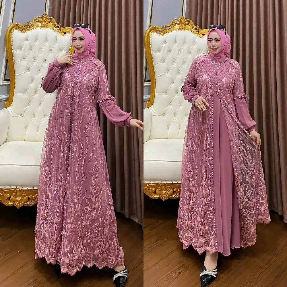 Model Terbaru Dress NOVIA Brukat Ceruty Gamis  Kondangan - Wanita, Syari, Pesta, Dewasa, Remaja, Muslim, Mewah, Maxi, Mutiara, Simple suncreep zaenab pink swaroxy vina dres marun muslimah ceruty babydoll premium imut Payet elegan ⁠chocomilk set