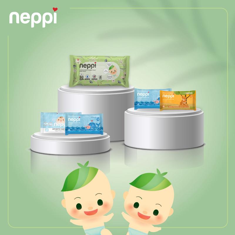 (6 Pcs x 50 Lembar) Neppi Tisu / Tissue Basah Antibacterial Changing diapers Wipes Non-Parfum 4