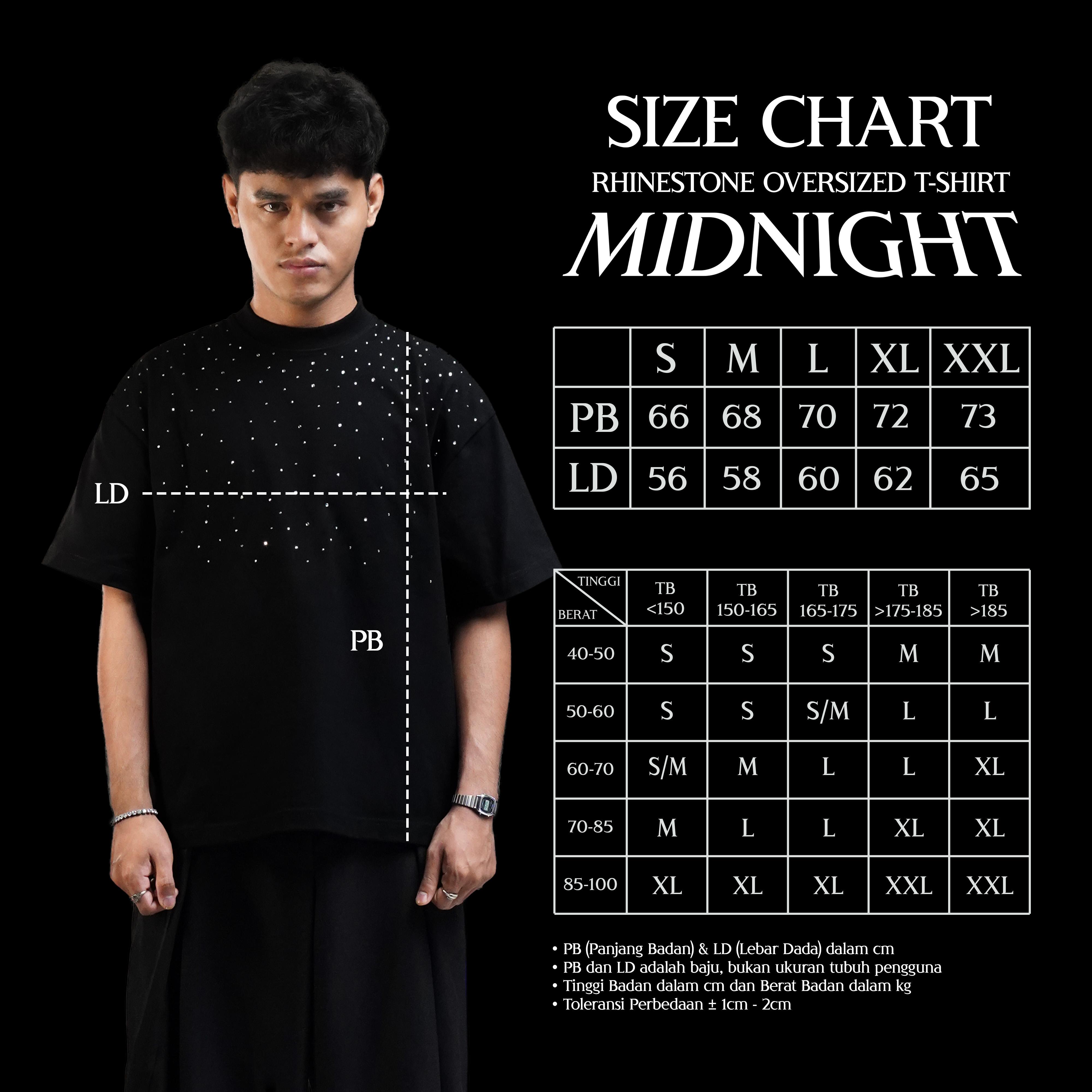 JINMA - Kaos Rhinestone Oversized 16s MIDNIGHT