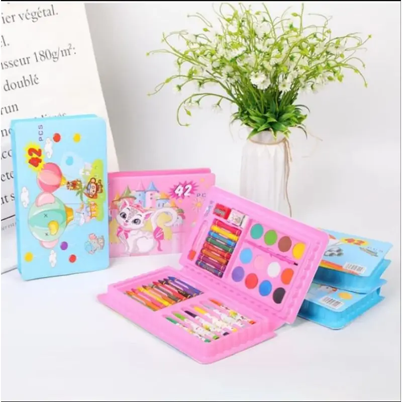 CRAYON MEWARNAI 42PCS / CRAYON LUKIS ANAK 42PCS / PENSIL WARNA ANAK ART SET Stationery