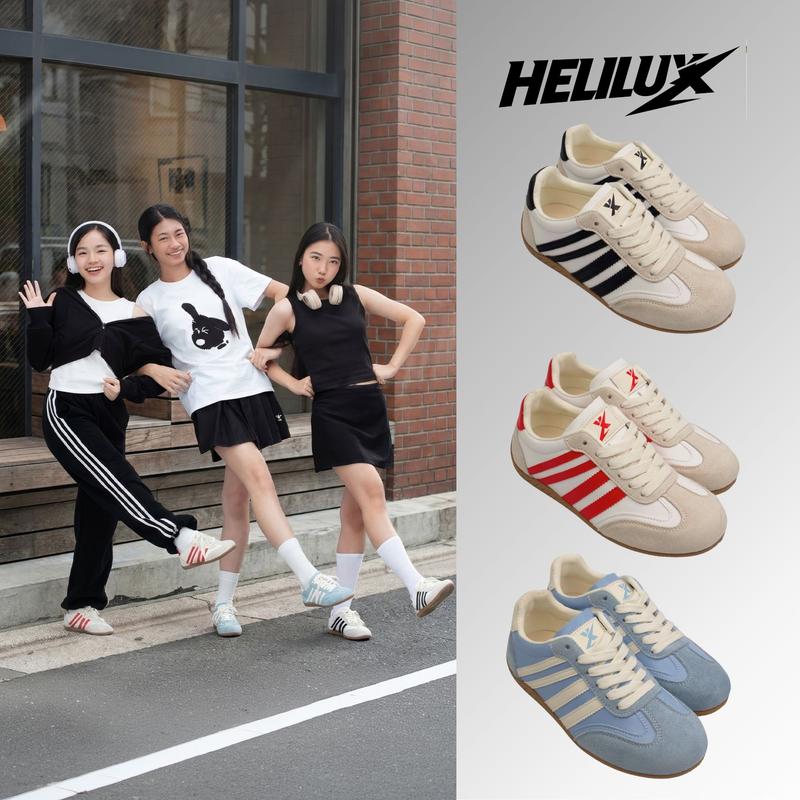 Giày Sneaker Unisex Helilux A4 Da PU, Đế Bằng Bền Bỉ, Phong Cách Năng Động
