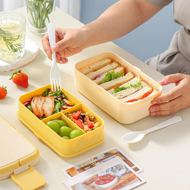 METKA Picnic Lunch Box Double Layer Food Storage Container Handle Camping Hiking Outdoor Portable Bento Box Travel Work School 5