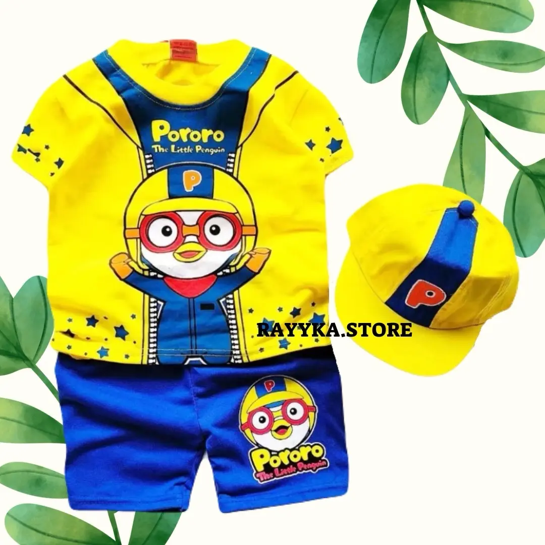 BAJU PORORO ANAK COWOK CEWEK SETELAN PORORO ANAK LAKI ADA TOPI UNTUK UMUR 1-10 TAHUN Katun Laki-Laki Perempuan Parsel