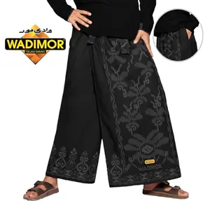 Celana Sarung Dewasa Wadimor Cod Bali Coklat Hitam Katun Lembut Motif Muslim Nyaman Putih