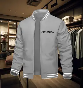 Jaket Varsity Bahan Tebal Dan Lembut Cresida Classic Teks Hitam- Jaket boomber varsity katun fleece pria wanita unisex