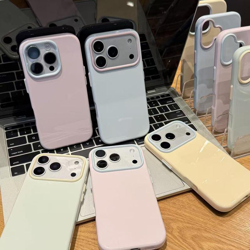 Ốp lưng điện thoại màu kẹo tươi mát, Chống sốc bảo vệ camera iPhone 17, 14, 12, 16, 15, 13, 11 Pro Max, iPhone 14, 15, 16 Plus, Vỏ silicone TPU